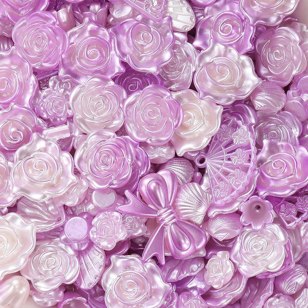 30g/Lot Colorful Mixed Butterfly Fan Acrylic Beads Spacer Loose Bead for DIY Necklace Bracelet Jewelry Making Accessories