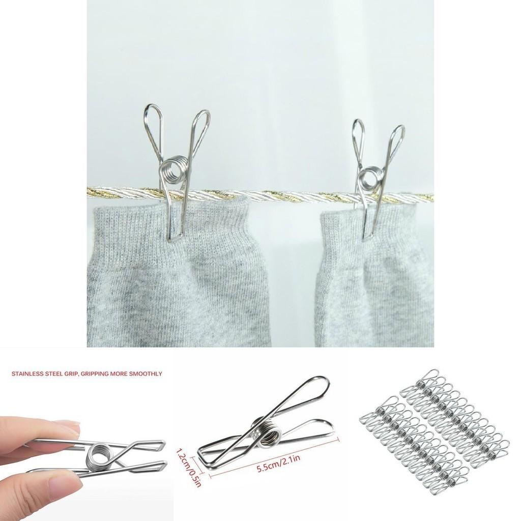 Kompakte und stilvolle 20x Wäscheklammern aus Edelstahl für den Mehrzweck-Haushalts- und Bürogebrauch