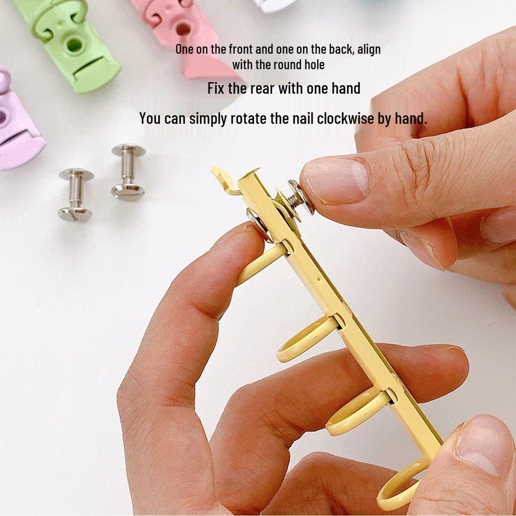 Argolas Metálicas para Fichário Feitas à Mão de 1.5cm para Planejador - Estilo Xiaohongshu, Caderno com Fechos Coloridos