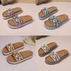 Summer Women Ethnic Style Flat Wooden Slippers With Rubber Sole For Beach Wear