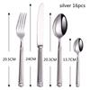 16 Pcs Gold Sliver Tableware Set Roman European Style Stainless Steel Cutlery Elegant Dinnerware Vintage Knife Spoon Fork Set