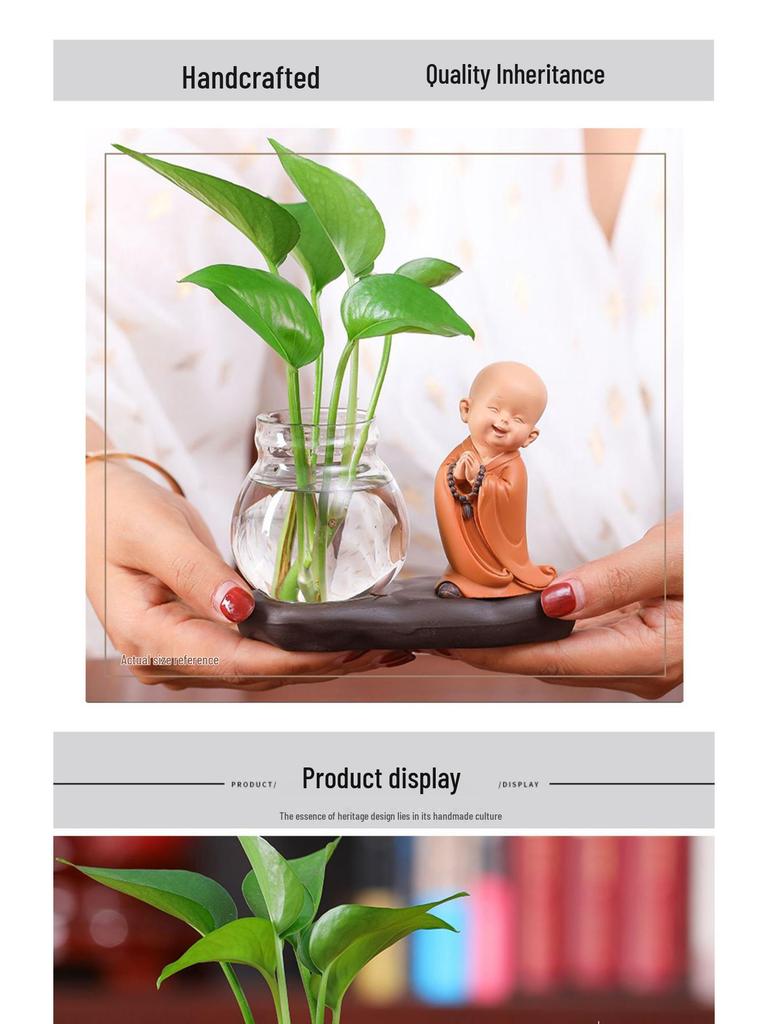 Little Monk Hydroponic Vase: Creative Home and Office Decor