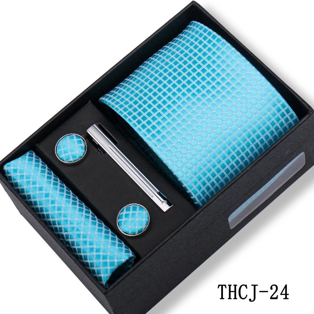 Men's 4-Piece Tie Gift Set for Business, Wedding, and Formal Wear.