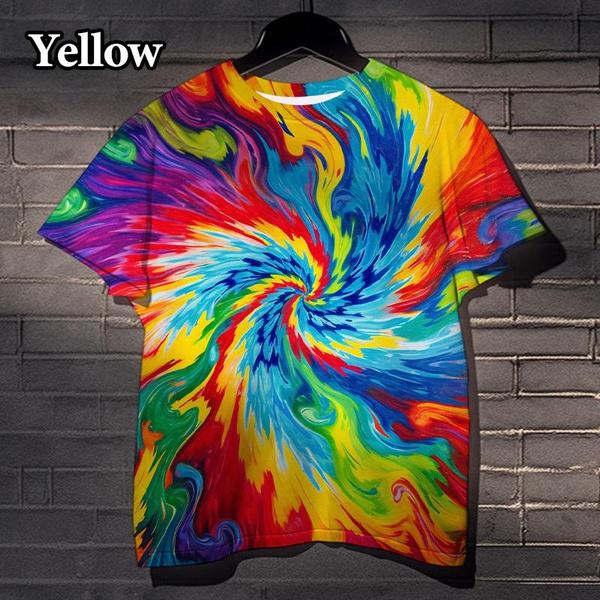 

Футболка с принтом «Tie-Dye» в виде радуги на 3D-принте, повседневные топы для мужчин и женщин Street Dizzy Colorful XS-5XL XL
