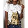 Magliette Divertenti da Donna Magliette con Stampa 3D di Animali Moda Girocollo Manica Corta Top Oversize Abbigliamento Y2k Femminile Maglietta Carina