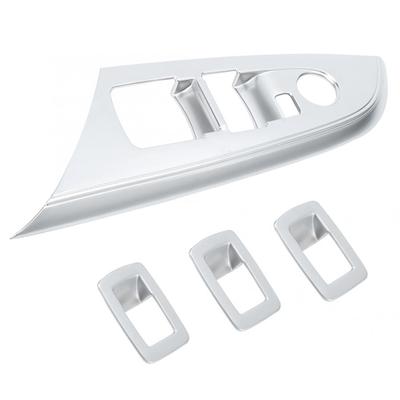 4pcs Matte Chrome Window Button Frame Sticker Cover Fits for BMW X3 F25 X4 F26 2011-2018 Left-Hand