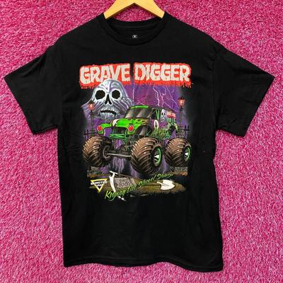 Monster Jam Grave Digger Hält die Schaufel scharf Grafik 100% Baumwolle T-Shirt Herren T-Shirts Oberteil