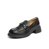 Belle Retro Wrinkled Loafers - Women's 2025 Autumn New Texture Genuine Leather Commuting Loafers