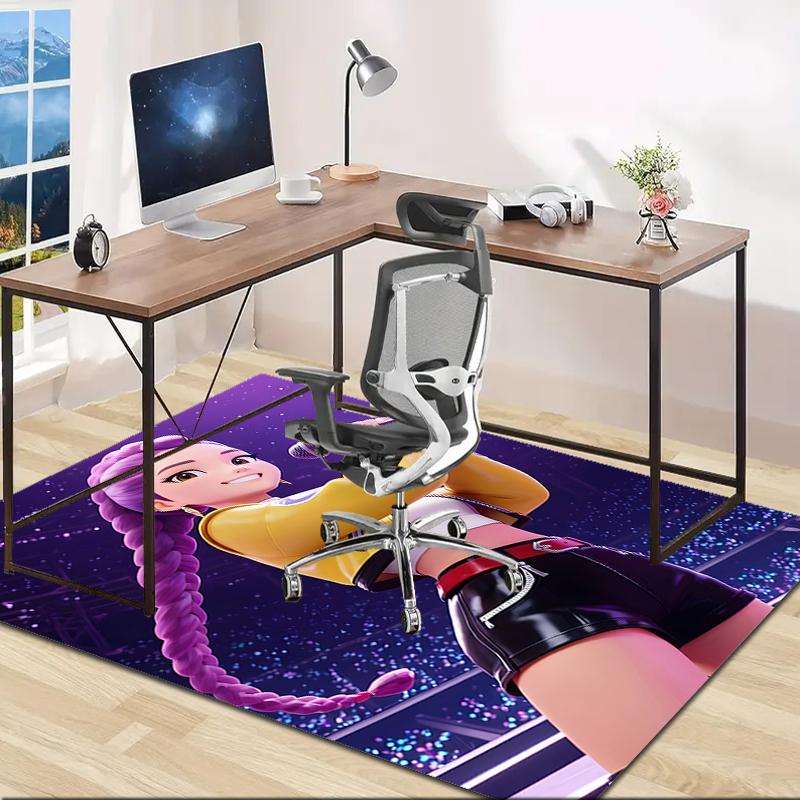 1pc KPop Demon Hunters RUMI5 Design Area Rug - Non-Slip, Soft & Cozy Floor Mat for Living Room, Bedroom, Office - Indoor/Outdoor Decorative Carpet