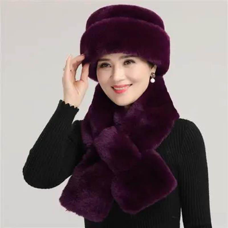 Czapka staruszka Babcia Zimowa stara bawełniana czapka Kapelusz Lei Feng Stara dama Imitacja norek Osoby w średnim i starszym wieku