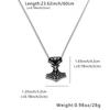 Men's Distressed Hammer Pendant Necklace with Stainless Steel Sheep Head and Rope Pattern, Long Box Chain