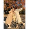 Winter horn buckle thickened long down cotton-padded clothes for women's winter long over the knee super thick loose cotton-padded jacket