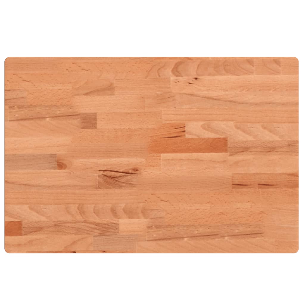 Solid Beech Wood Washbasin Top 80 x 40 x 4 cm