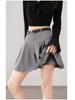 European & American Style Korean Pleated A-line Skirt with Belt - Anti-Exposure, Age-Reducing Short Umbrella Skirt.