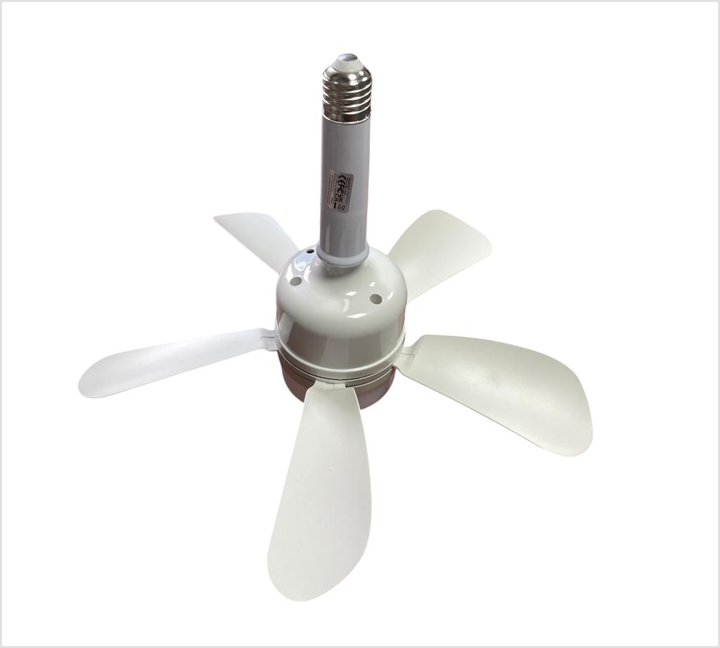 Потолочный вентилятор-светильник с лампочным цоколем E27, адаптером 120мм, потолочным патроном Е27 и пультом