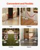 8 Pcs Silver Stanchion Post 4 Red Velvet Ropes Sand Injection Hollow Base