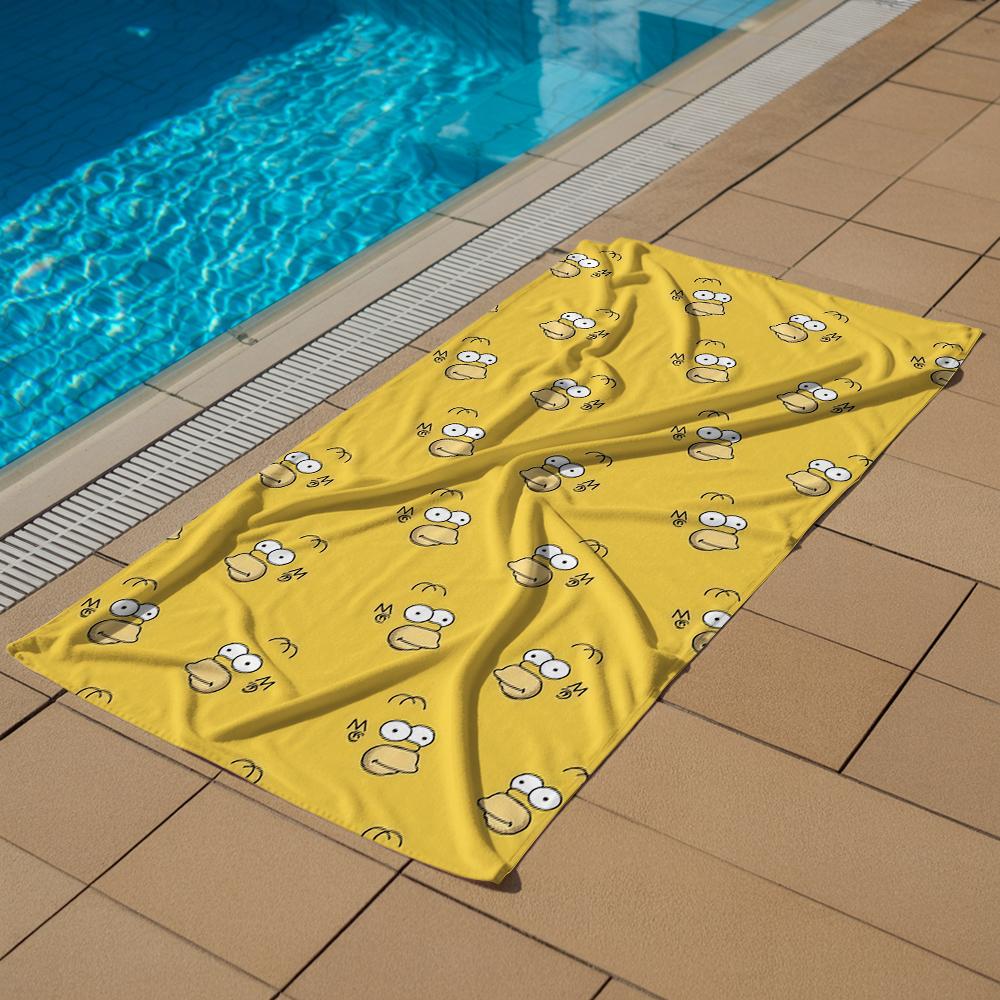 Cartoon character Simpsons Microfiber Quick Dry Beach Towel Cute Cartoon Anime Absorbent Soft Bath Towel for Travel Adult Kids