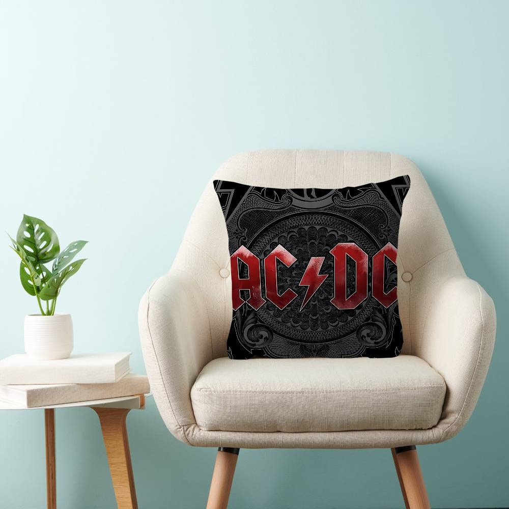 A_AC_DC Band Stitch Lucky Dragon Pillow Cover Sofa Cushion Cover Home Room Decoration Children Gift