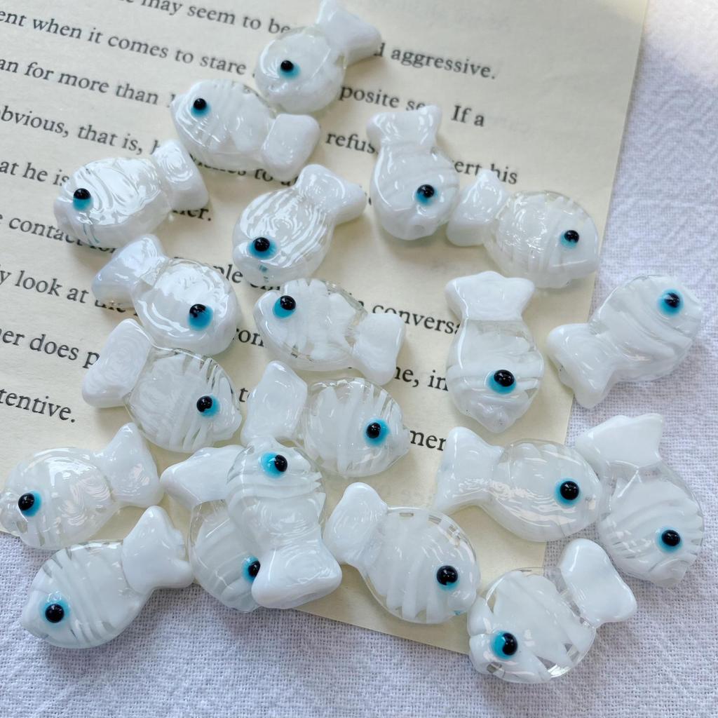 DIY Handmade Clownfish Glass Beads: Cute, Colorful, Hand-painted Animal Ornaments