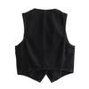 Women's European & American Short Denim Vest + Double Lapel Midi Skirt Set