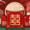 Rotgoldenes Happy Wort Kissen Hochzeitsdekor Kissenbezug Neuer Chinesischer Stil Hochzeit Zuhause Festlich Feiertag Bettseite Sofa Kissen