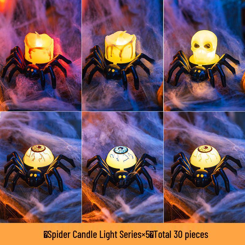 Halloween Aufleuchtendes Spinnen-Armband & Kürbislaterne für Kinder