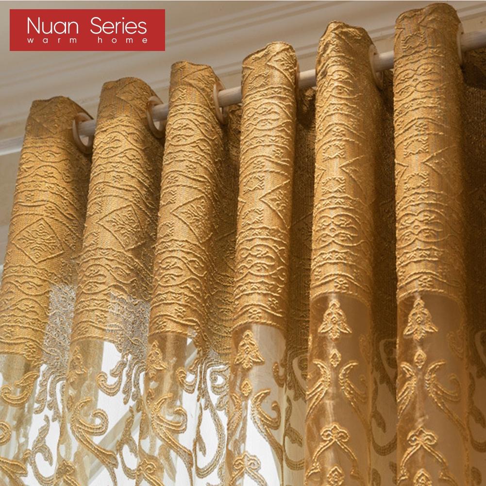 1PC LOZUJOJU Fashionable and Elegant European Hollow Out Sheer Curtains for Living Room Bedroom Window Tulle Home Decor