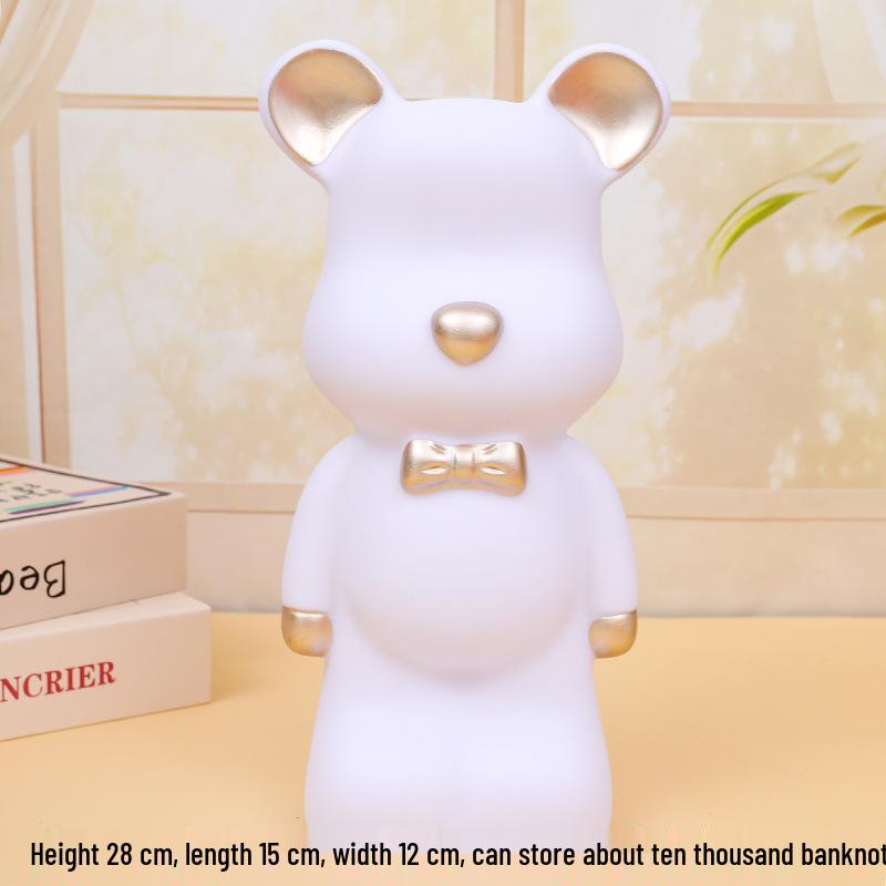 Luxury Large Capacity Bear Piggy Bank for Kids - Decorative Living Room Ornament