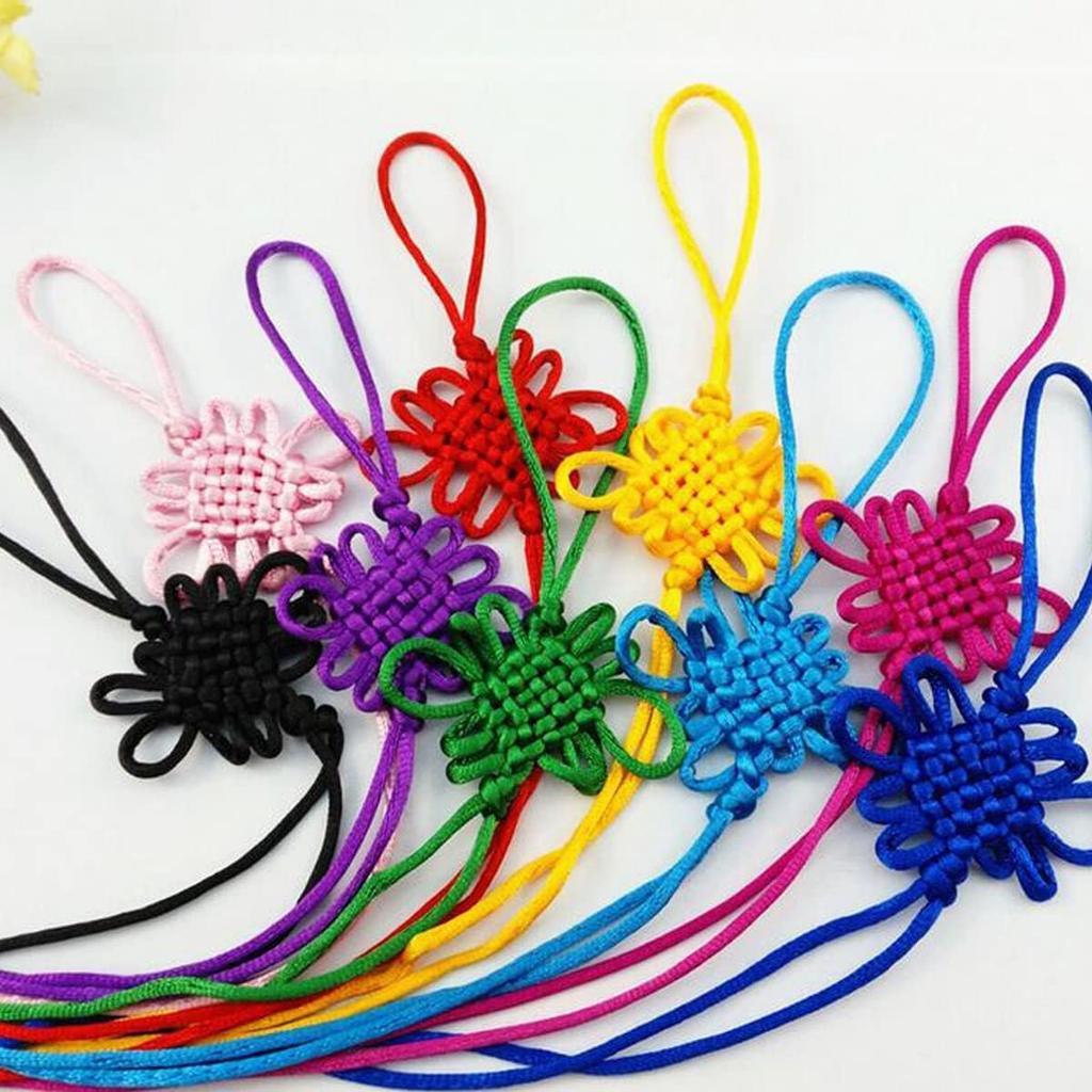 100 Pcs Chinese Knot Lucky Pendant for Chinese New Year Home Decoration to Bring You Auspicious Wealth Health and Happiness