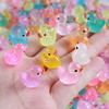 50pcs Night Light Yellow Mini Duck Ornament Mixed Mini Duck Ornament Color RandomFor Decorative DIY Phone Cases Or Other