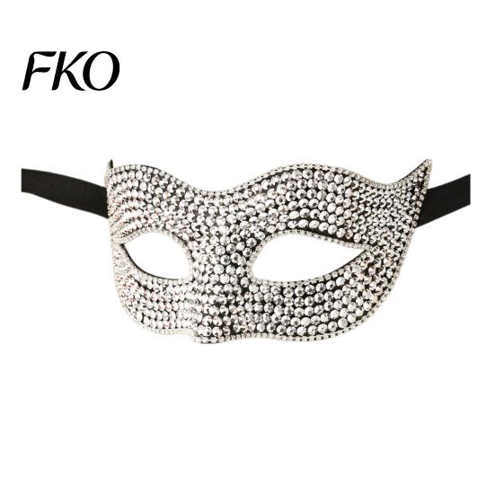 Soft Fit Masquerade Masque Bling Rhinestone for Women, Sparkly Venetian Party Half Shining Style Face Eye Halloween, Mardi Gras, Prom Ball Costume