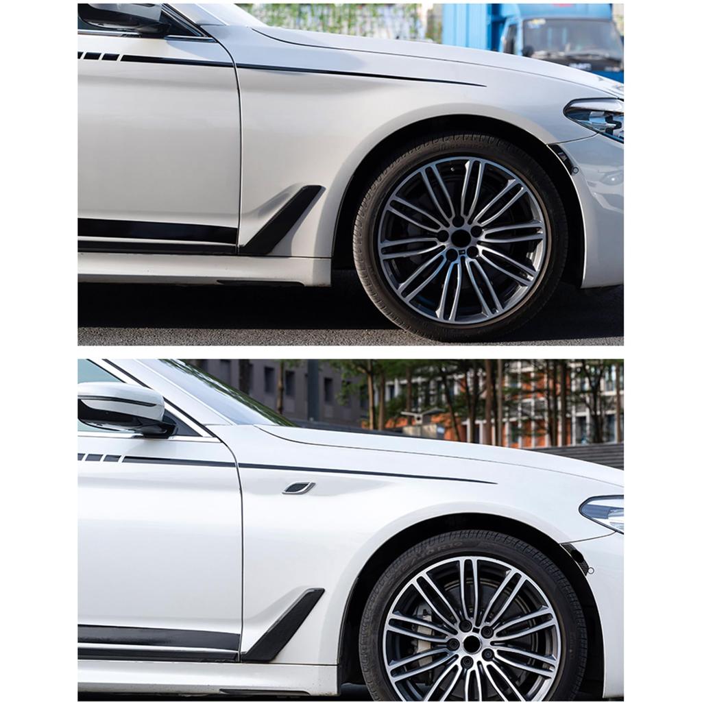 YIDELI Sidodummykanal Sidokåpa Dekoration Luftintagsdekoration Sidodörrsfena Klistermärke Förkromad