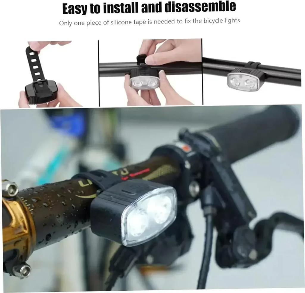 Rad Fahrrad Scheinwerfer Rücklicht Fahrrad LED Wasserdicht Autolicht USB Wiederaufladbar Helle Taschenlampe Nachtfahr Ausrüstung