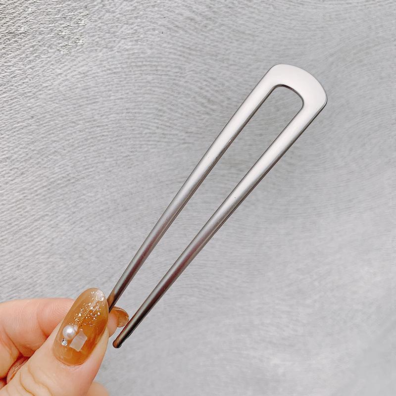 Fashion Hair Accessories Metal U Shape Hair Stick For Women Silver Gold Color Elegant Shell Enamel Hairpin Female Headwear Gifts