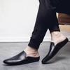 Outdoor Men Leather Comfortable Half Shoes for Men Slide Slipper Brand Designer Italian Mens Casual Shoes Hot Sale 2024 New