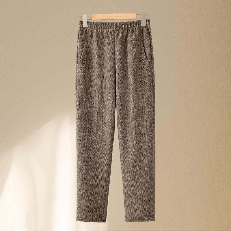 

High-Waisted Spring & Autumn Casual Pants for Middle-Aged Women XL (Recommended 90-105 jin) колір світло кави