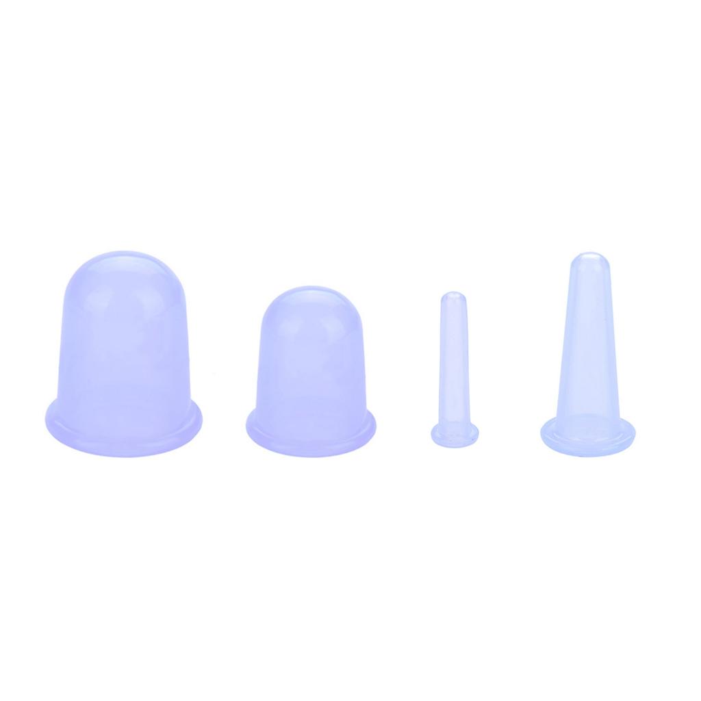 4pcs/set Silicone Vacuum Body Helper Anti Cellulite r Cups Cupping (Blue)