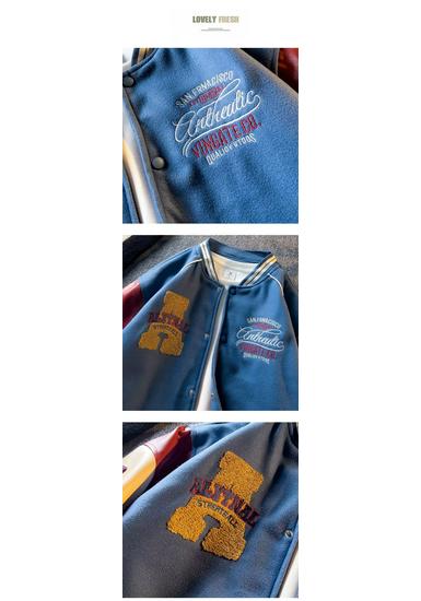 Men's 2023 Trendy Baseball Jacket: Spring/Autumn Style with Towel Embroidery – Versatile for Couples
