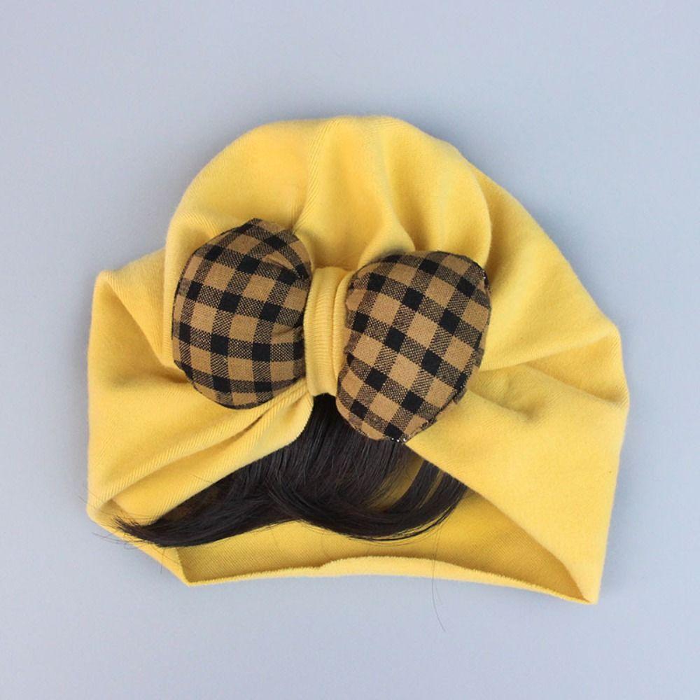 Newborn Bow Hat Wig S/M Infant Cotton Hats Hair Accessories Boys Girls Indian Caps