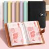 Cash Saving Binder Imitation Leather Clear PVC Pockets Tear-resistant Cash Holder for Bills Receipts Compact Money Organizer for Home Office Use