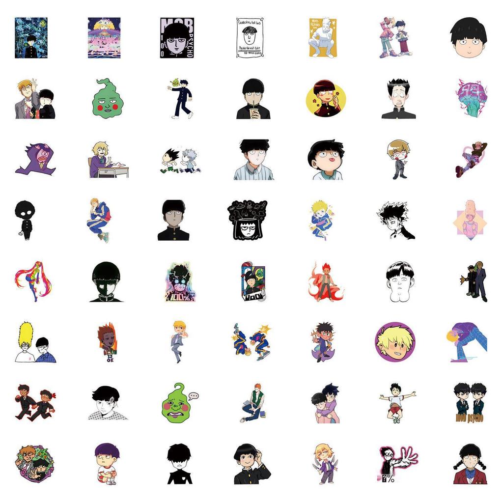 55 Mob Psycho 100 Manga Cartoon Stickers - Waterproof DIY Decals