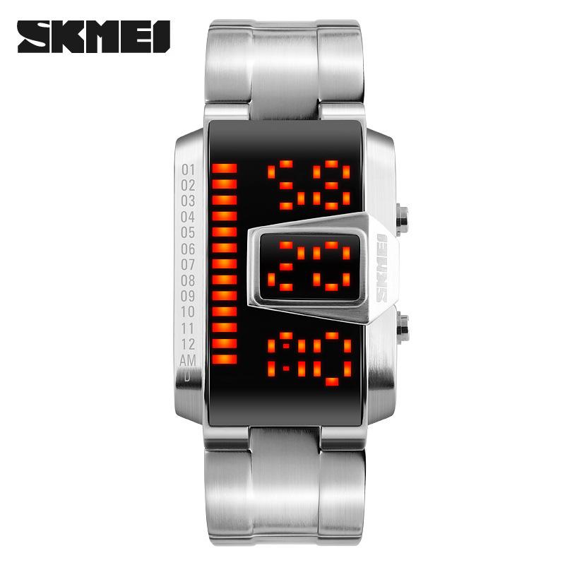 

Источник Модные мужские часы Водонепроницаемые светодиодные электронные часы серебряный