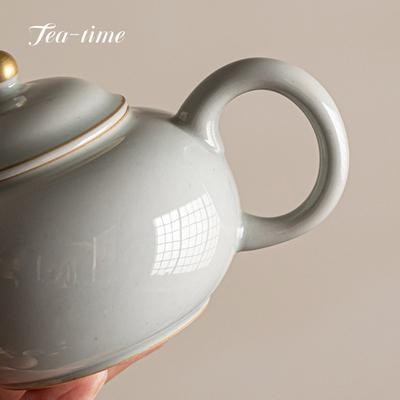 100ml Dehua Chinese Antique Master Gold-painted Handmade Teapot Kung Fu Tea Set Filterable Tea Maker Creative Retro Single Pot