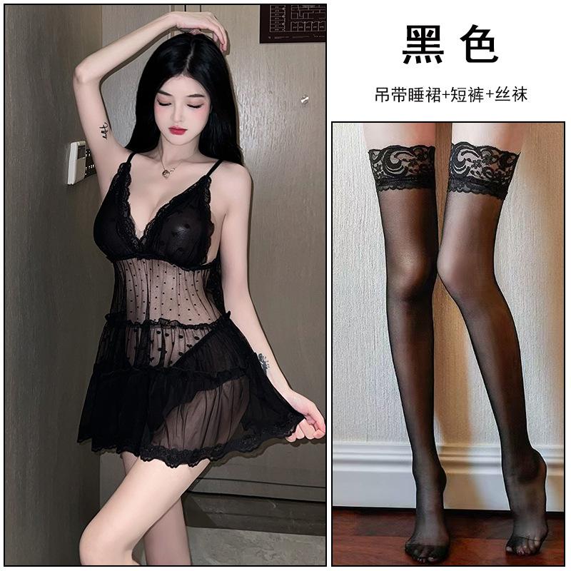 Sexy Lingerie, Sexy Dream Polka Dot Love Mesh Perspective Fairy Can Be Sent On Behalf of One Piece.