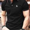 Summer Men's  Polyester Fashionable Casual Knight Pattern Loose Printed Large Lapel Short-sleeved Shirt Polo Top