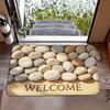 Retro Dark Tone Oil Painting Daisy Persimmon Mat, Non-Slip Door Rug for Bathroom & Entryway, Moody Art Home Decor