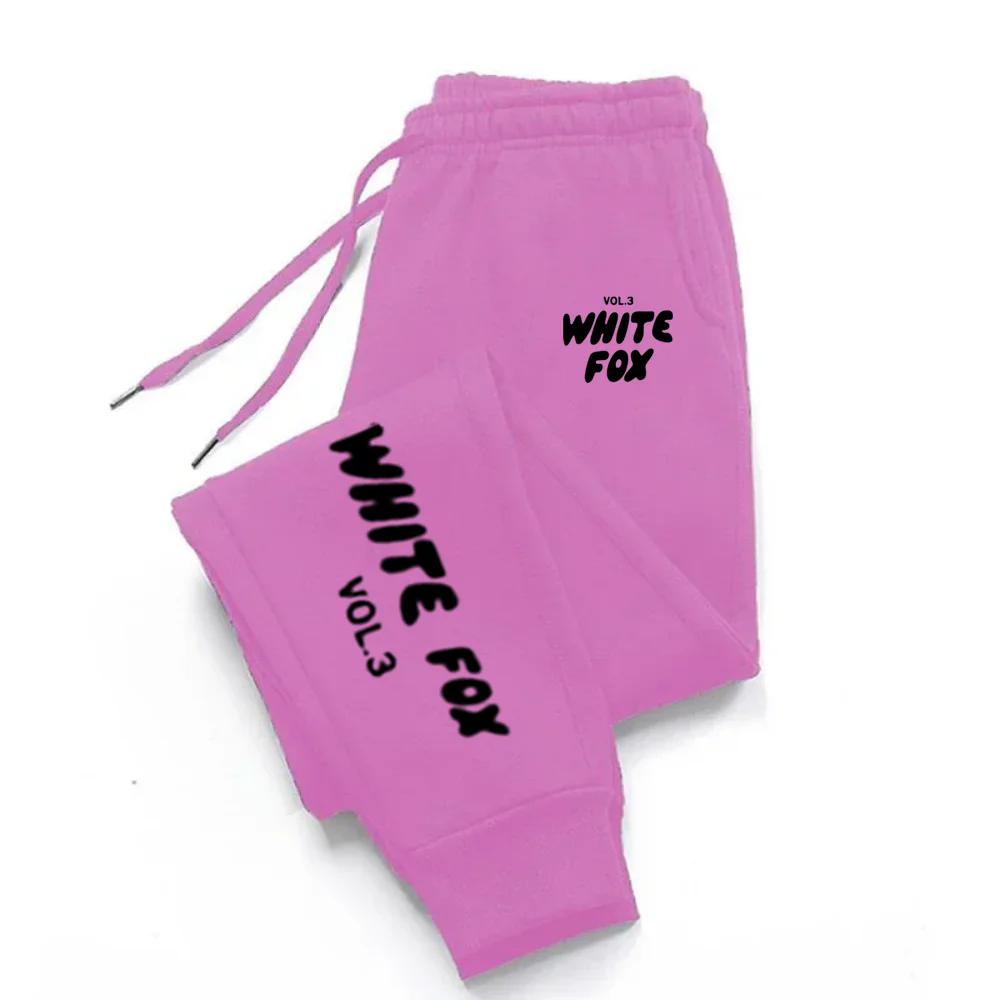 White Fox Joggers Fashion Baggy Pants Men Woman Casual Sweatpants Comfortable Fitness Trousers Womens Soft 2024New Versatile