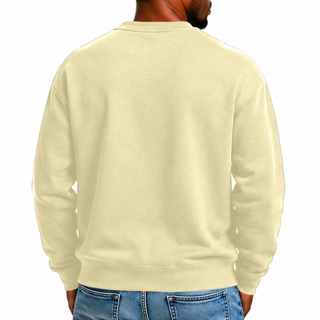 Men's Color Lined Sweatshirt Long Sleeve with Pockets for Fall Winter