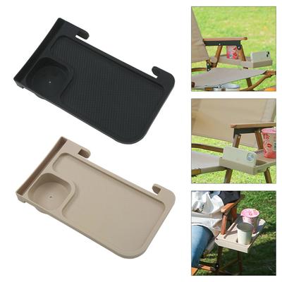 Outdoor Chair Beverage Holder Tray Camping Chair Shelf With Cup Holder Recliner Chair Side Tray Camping Accessories