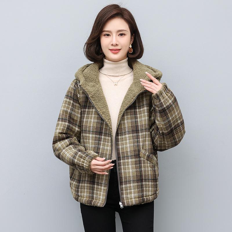 

Трендовое женское стеганое хлопковое пальто средней длины 2024 - Мода осень/зима M (suggested for 100-125 kg) зелёный